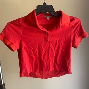 Cropped red polo
